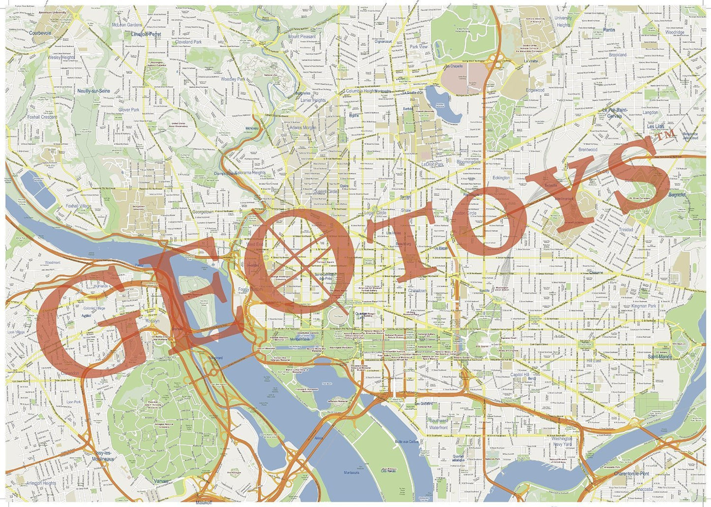 GeoToys Metropuzzle 1000 Pieces Washington, D.C. Map Jigsaw Puzzle, Detailed Geography Design, Adult Challenge