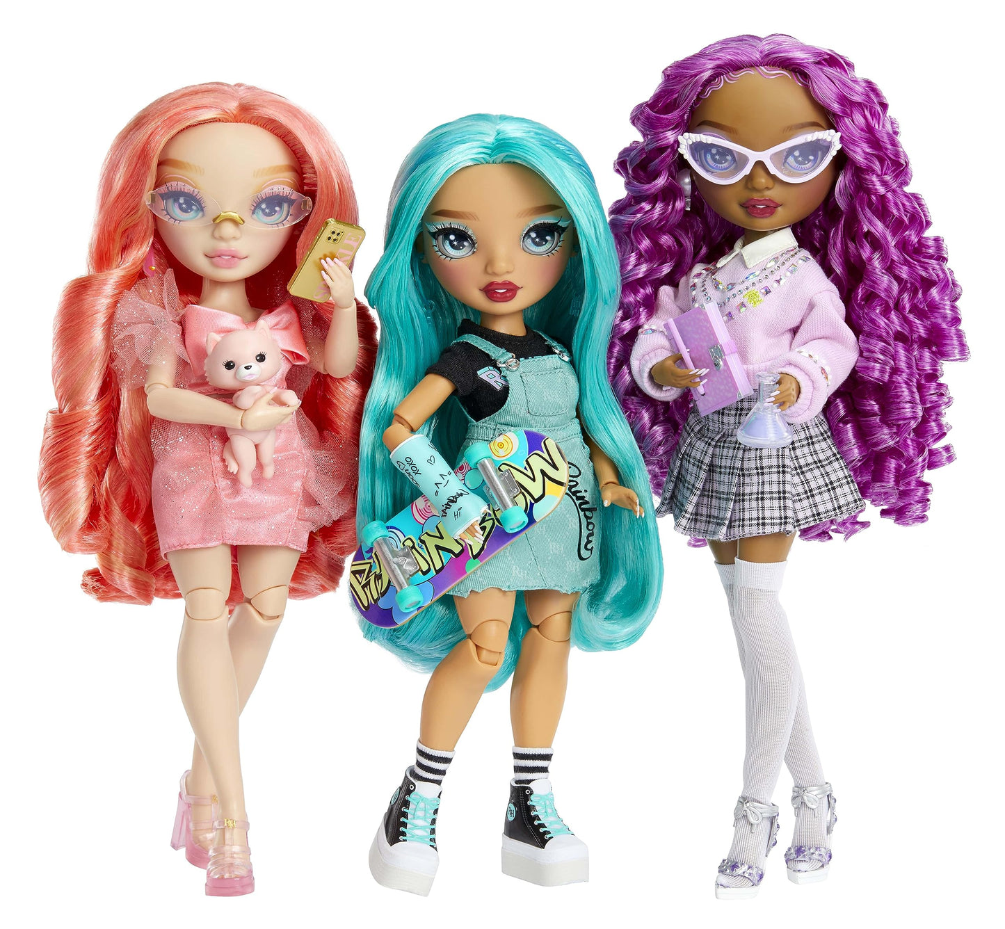 Rainbow High Pinkly Fashion Doll with Glasses & 10+ Accessories, Multicolor, Model 501923EUC, Perfect Gift for Kids 4-12 Years