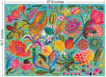 Elena Essex 1000 Piece Puzzle For Adults - Tropical Bliss | Puzzles | Puzzles For Adults 1000 Pieces | Colorful Fruit Floral Puzzle | Size 20X28Inches