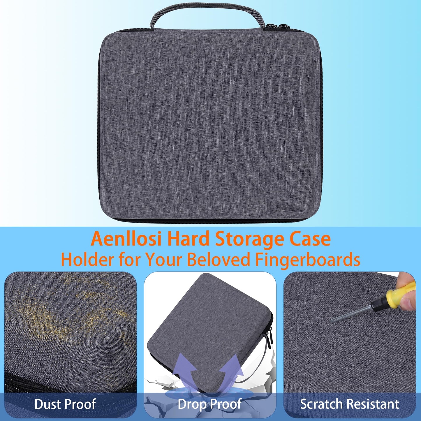 Aenllosi Hard Case For 36Pcs Fingerboards,Large Capacity Holder For Mini Finger Skateboards Toy,Compatible With Grip Tapes,Bearing Wheels,Trucks & Decks(Black,Case Only)