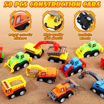 15 Pieces Mini Construction Car Toys Small Truck Toy Kit Mini Pull Back Vehicles Excavator Truck Tractor Kids Party Favors Pinat
