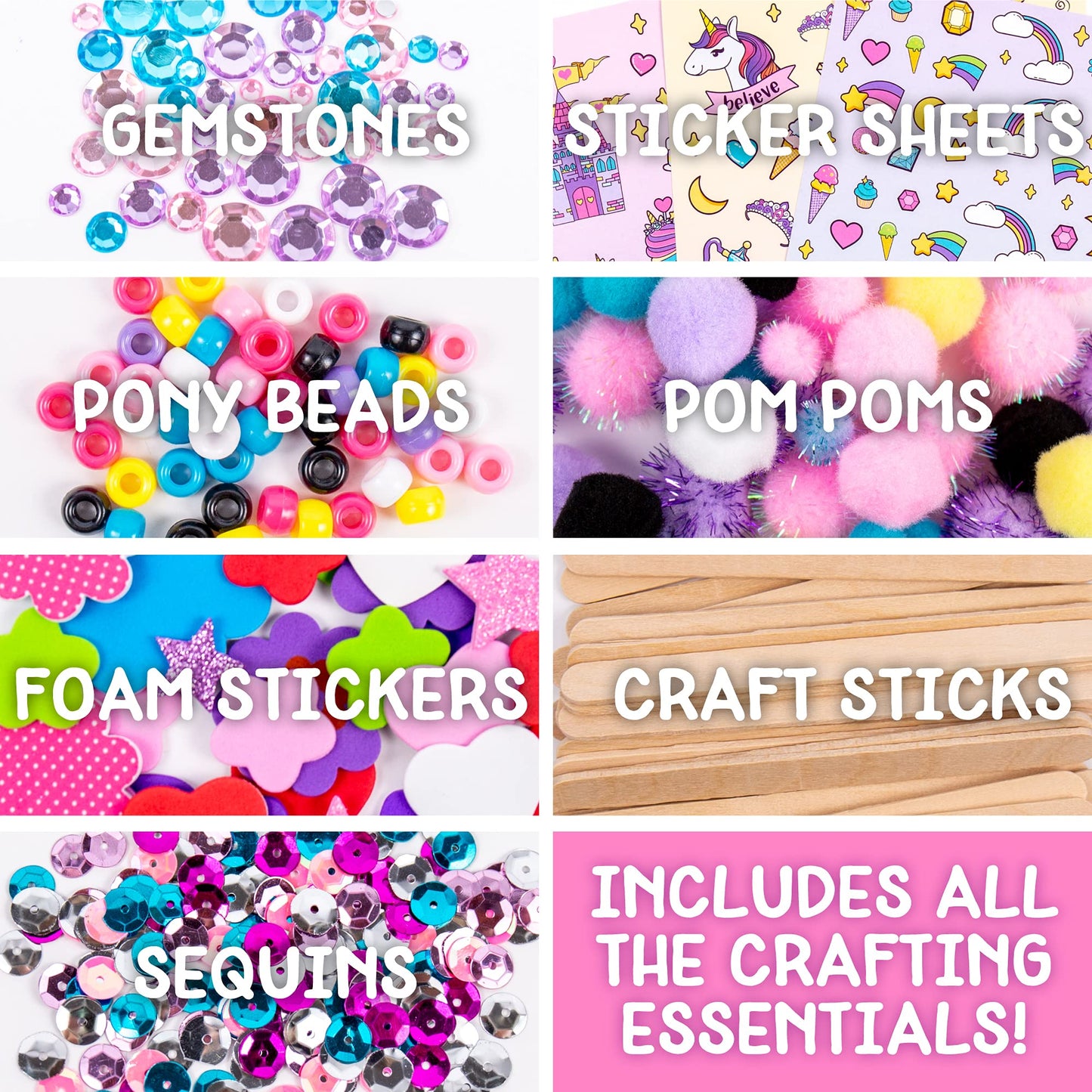 Made By Me Ultimate Craft Box, Unicorn Craft Kit, 1000 Piece Set, Reusable Storage Case, Preschool Arts & Crafts Projects, Great For Group Projects, Craft Box For Kids