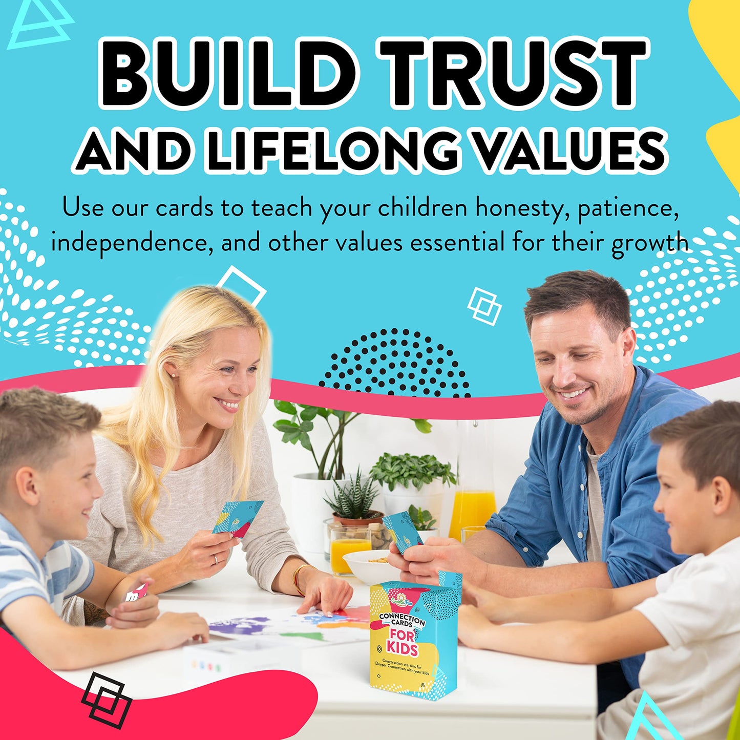 Createfun Connection Cards For Kids - 101 Family Conversation Starters For A Deeper Connection - Engaging And Fun Conversation Cards For Ages 3 And Up To Help Improve Self-Confidence And Family Bond