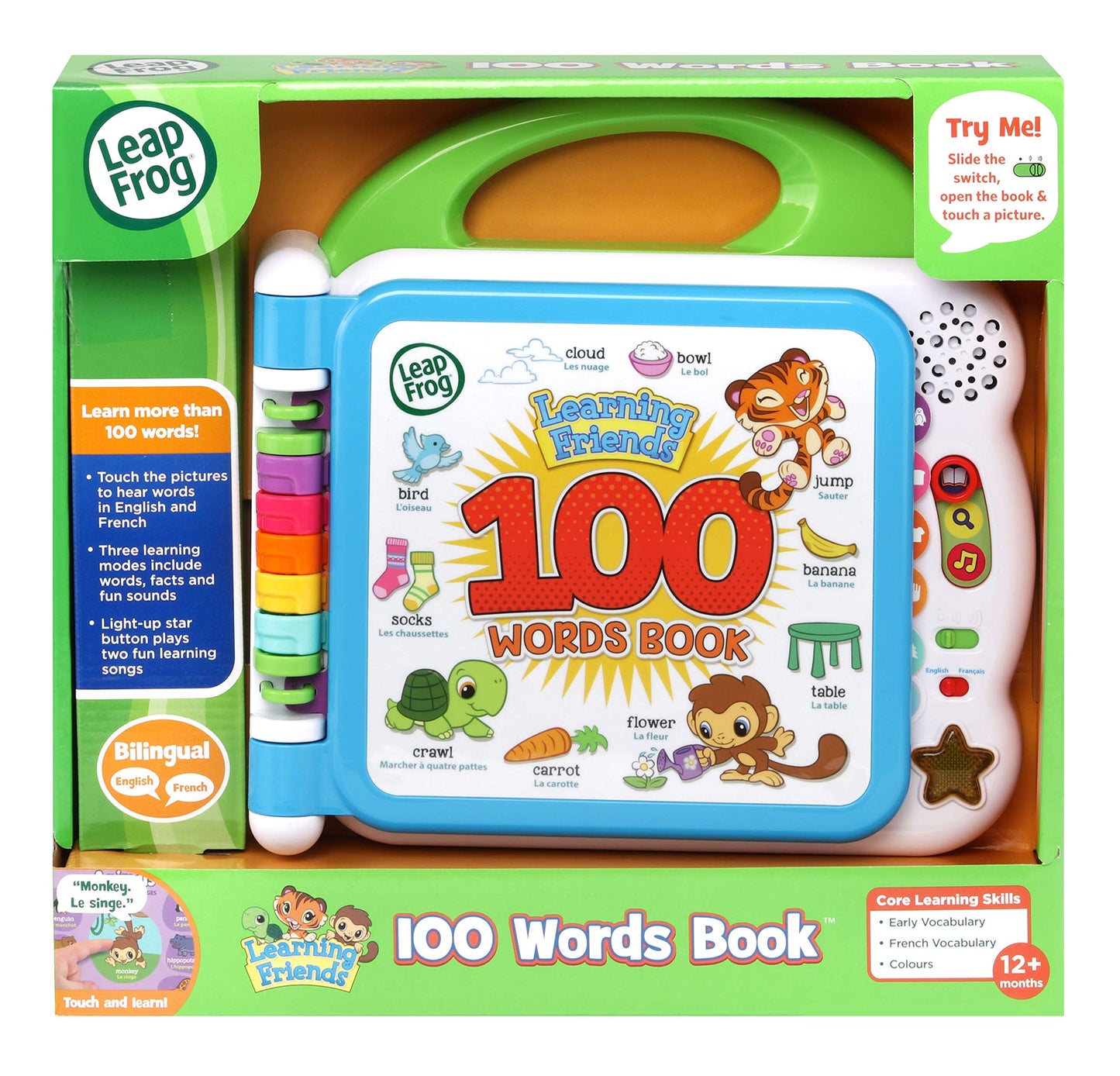 Leapfrog 601503 Learning Friends 100 Words Baby Book Educational And Interactive Bilingual Playbook Toy Toddler And Pre School B