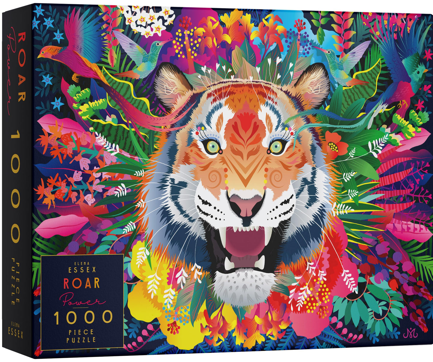 Elena Essex Jigsaw Puzzles 1000 Pieces - Roar Power/Puzzles For Adults 1000 Pieces / 1000 Piece Puzzle/Cool Animal Tiger Cat Puzzle/Puzzle Size 20X28 Inches