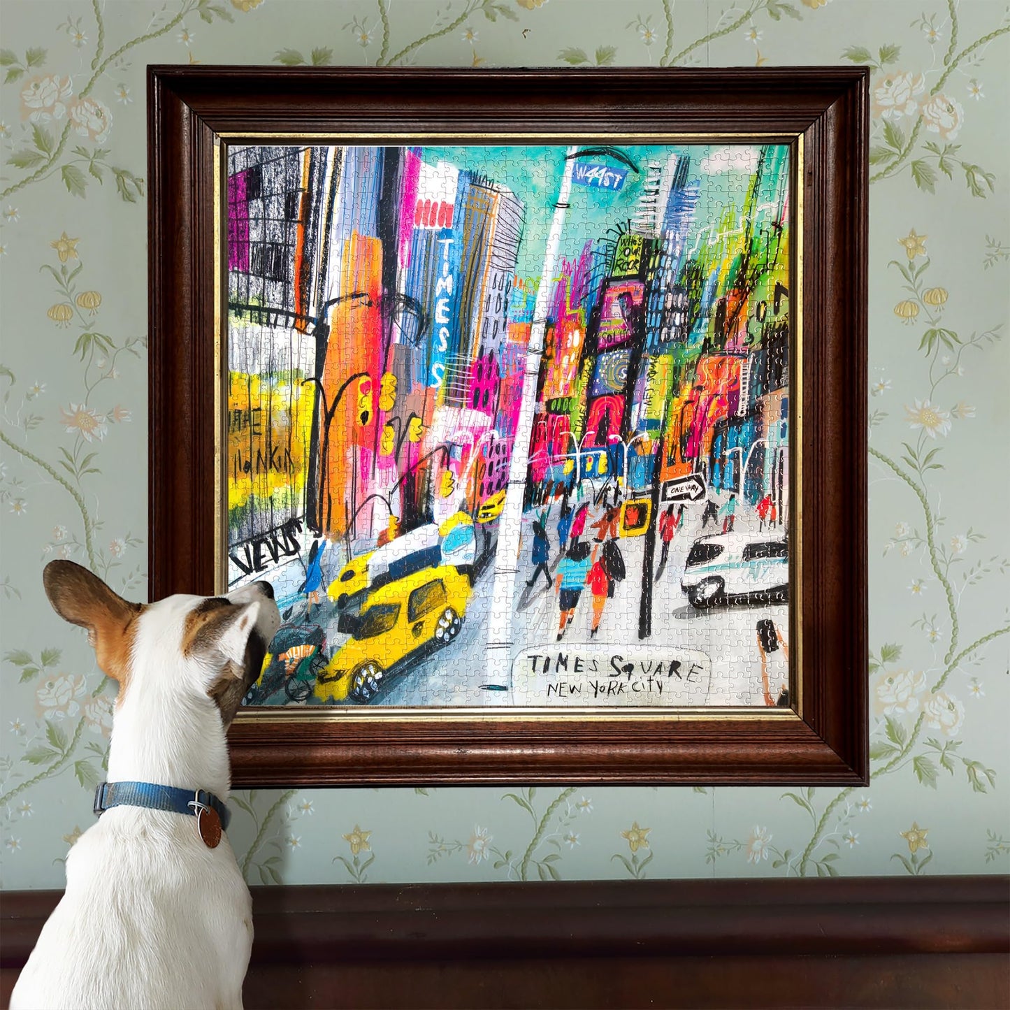 eeBoo 1000 Piece Puzzle - Times Square Jigsaw, 23x23 inches, Glossy Cardboard, Multicolor, Model PZTTMS