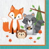 Creative Converting Wild One Woodland Animals Napkins, 16 ct, Multi-color, 6.5