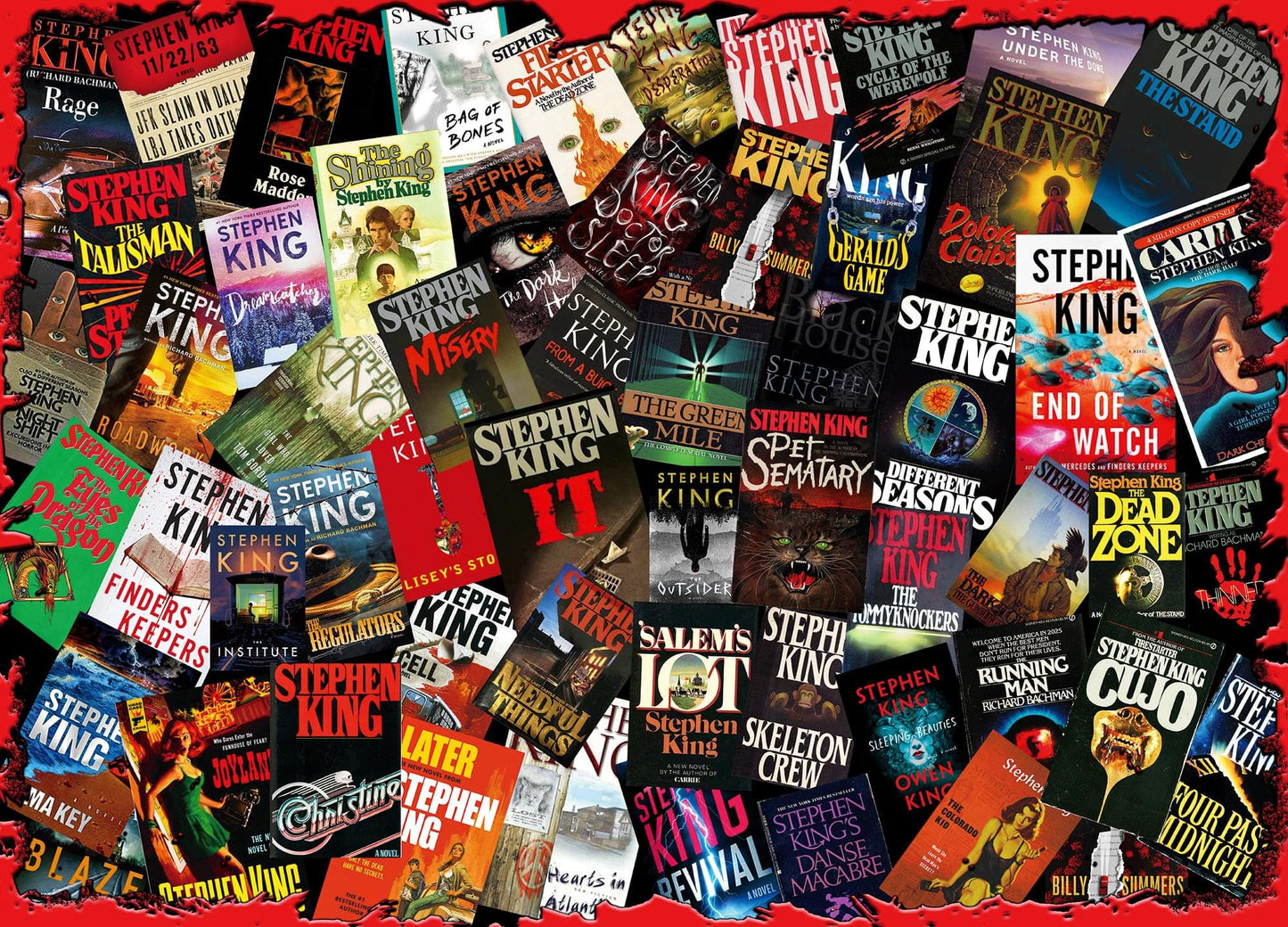 King Of Horror Collage Puzzle For Adults Inspired By Stephen King | Difficult 1000 Piece Jigsaw Puzzle Toy | Interactive Brain Teaser For Game Night | 28 X 20 Inches