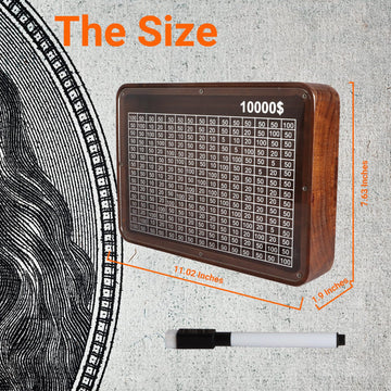 Piggy Bank For Adults 10000 Saving Challenge Cash Wooden Box