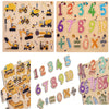 Aebco Early Educational Colorful Wooden Set of 2 Construction Vehicles & Number Wooden Board Jigsaw Puzzle for Pre School Toddle