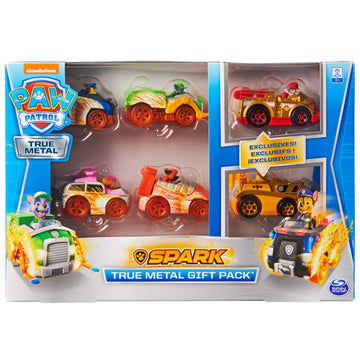 Paw Patrol, True Metal Spark Gift Pack Of 6 Collectible Die-Cast Vehicles, 1:55 Scale