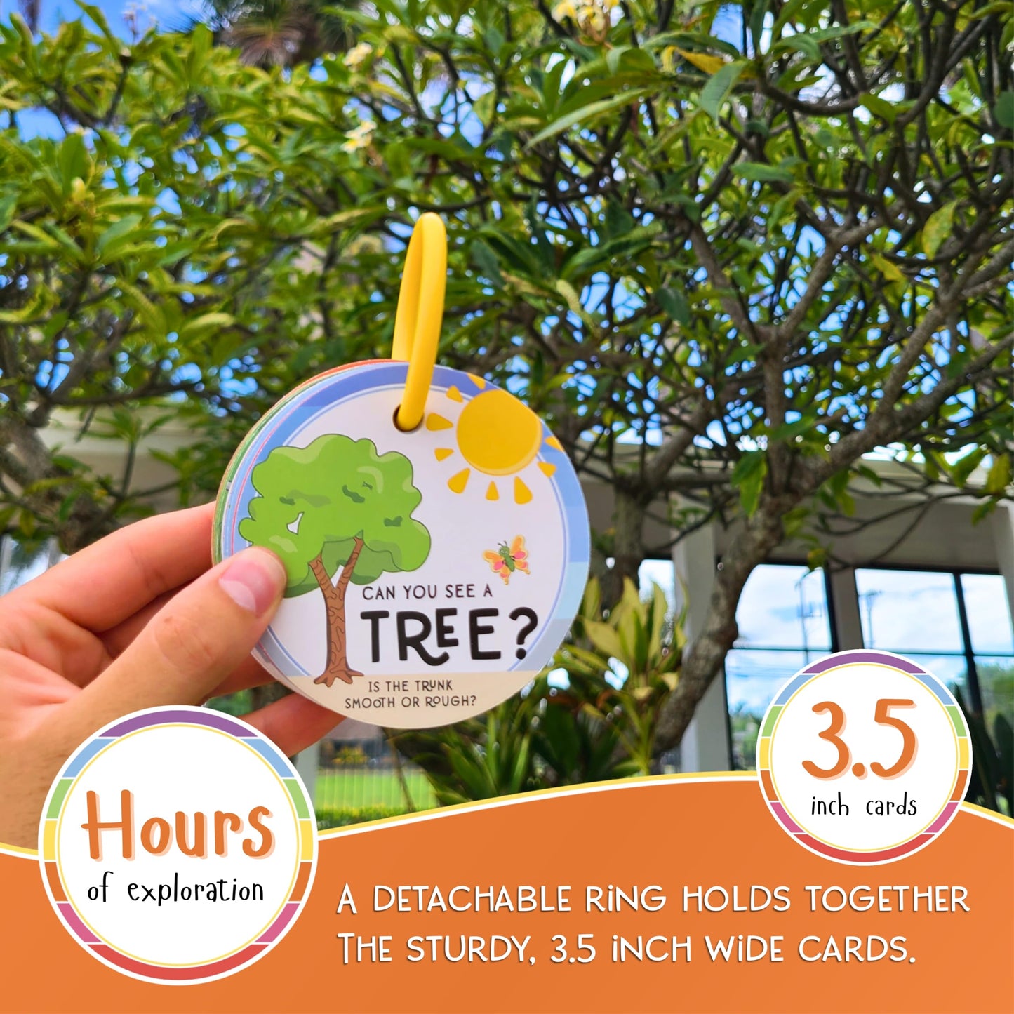 LMC Products Children's Outdoor Scavenger Hunt Cards | Educational Games for Toddlers 2-3 Years | Durable Plastic