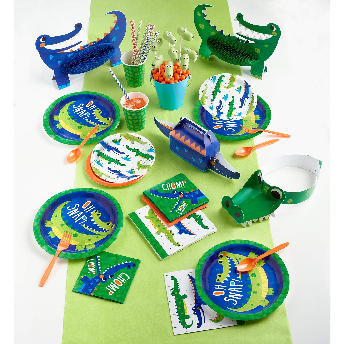 Alligator Birthday Party Paper Tablecloth, 1 ct