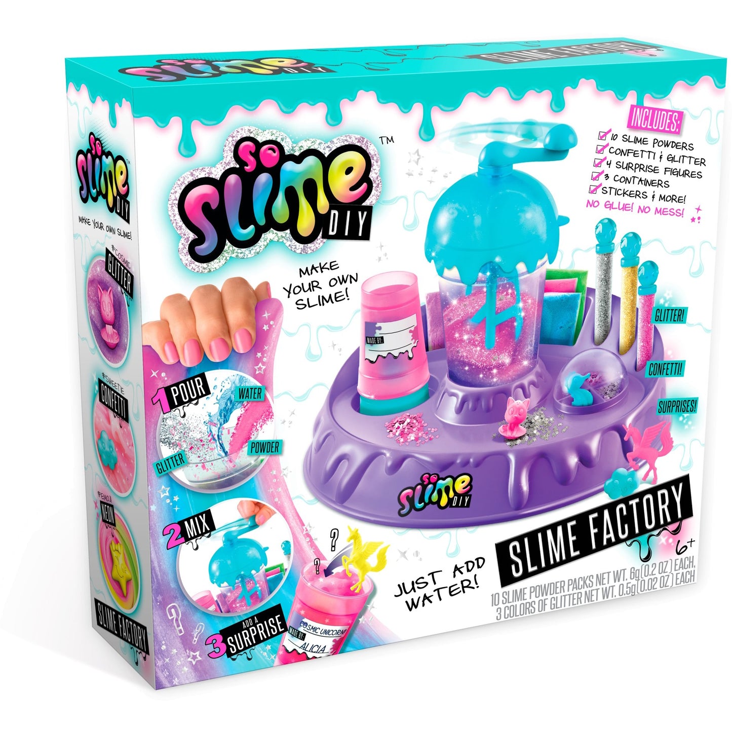 Canal Toys - So Slime Diy - Slime Factory - Make Your Own 10 Slimes Just Add Water No Glue, No Mess; Just Pour, Mix And Add In Surprises