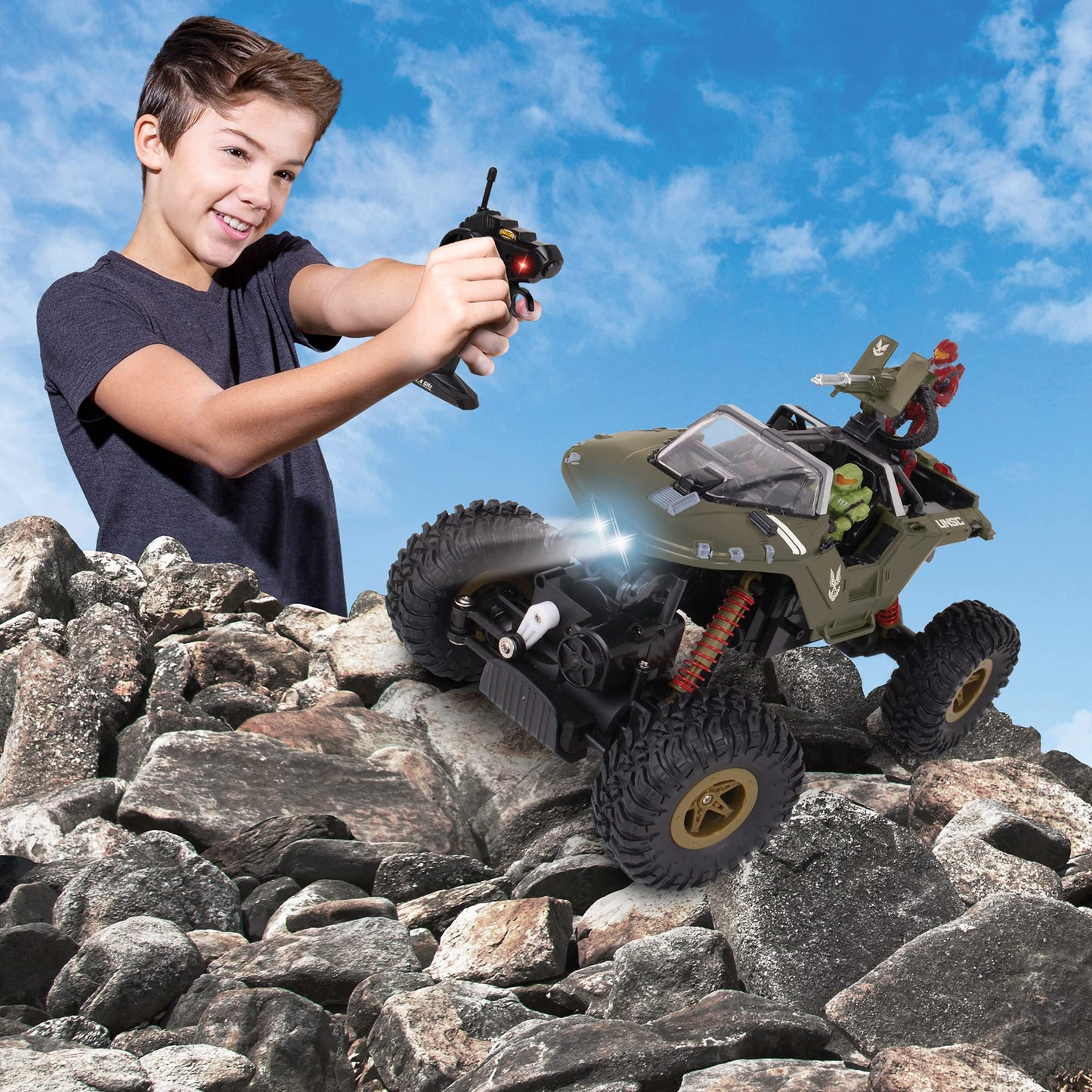Nkok Halo Infinite Rc: Unsc Warthog Rock Hog - Rock Climber, Master Chief & Spartan, 2.4 Ghz Radio Control Vehicle