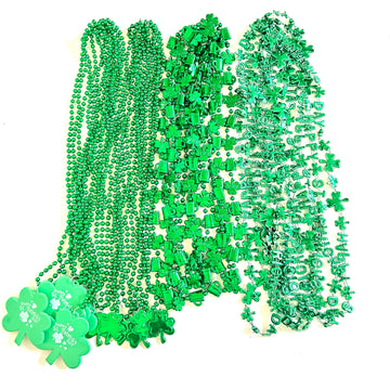 Gzyssl 100 Pcs With 10 Styles St. Patrick'S Day Beads Necklaces Green Irish Festival Shamrock Parade Party Bead Necklace St. Pat