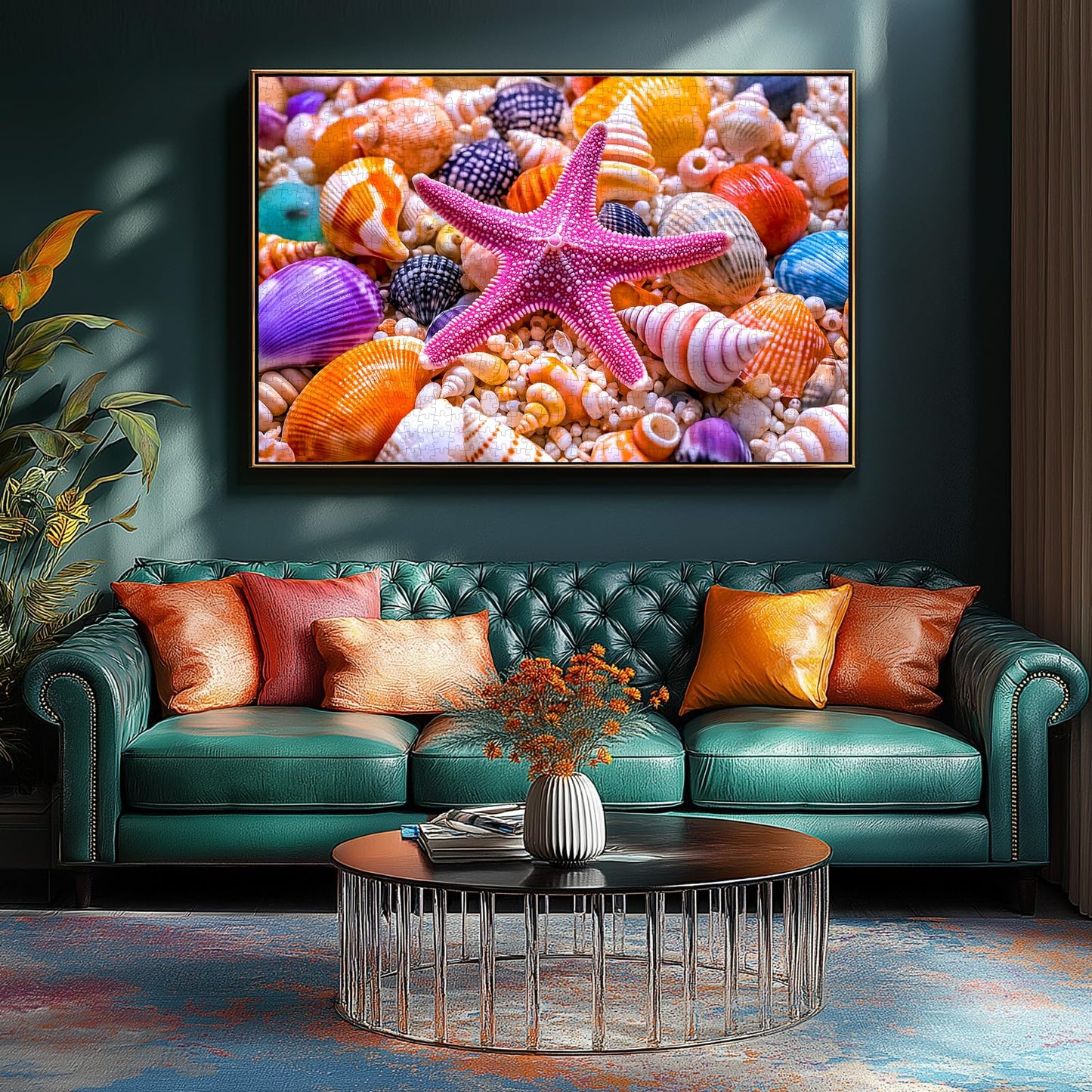 1000 Piece Puzzle For Adults Beach Colorful Shells Jigsaw Puzzles 1000 Pieces With Letters On Back Hard Impossible Difficult Cha