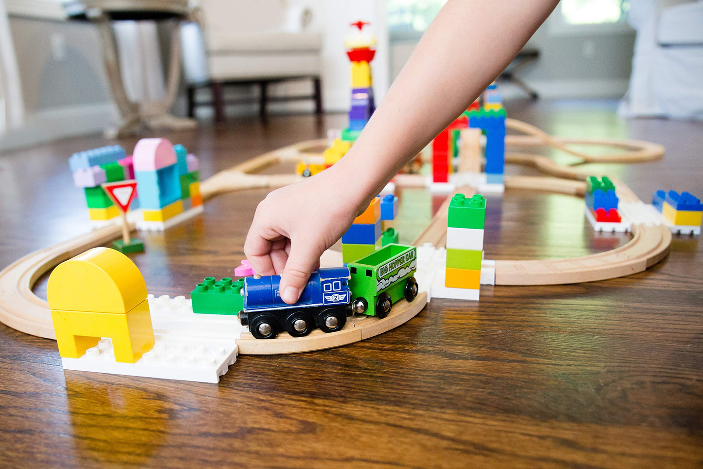 Wooden Railway Block Platform 2-Pack