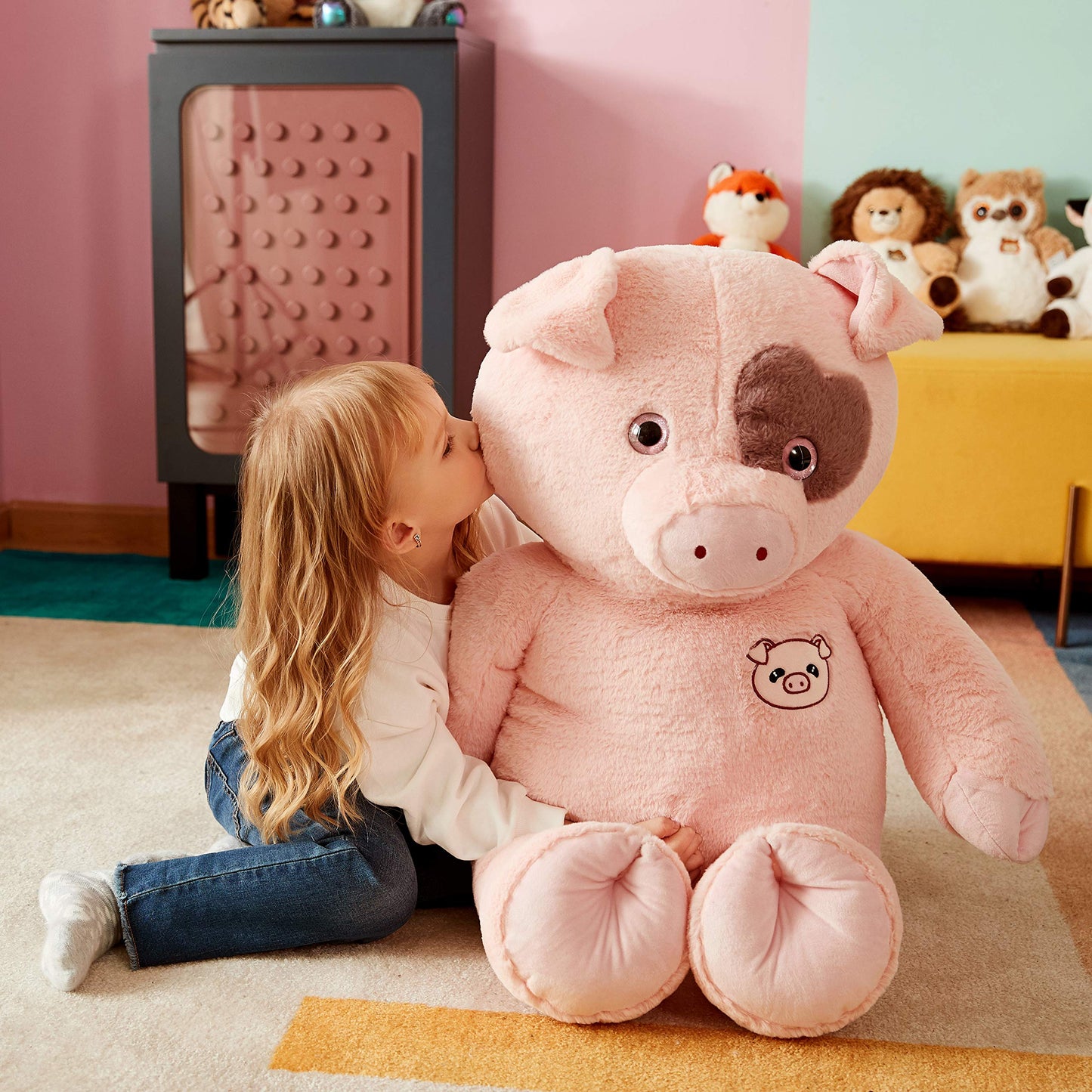 Ikasa Stuffed Toy Jumbo Pig, 30'' Plush Animal, Premium Quality Soft Toy For Kids, Gift For Birthday Or Holiday