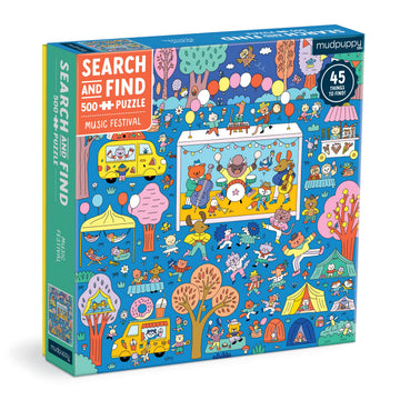 Mudpuppy 500 Piece Family Puzzle - Music Festival Theme, Cardboard, Model 9780735375222