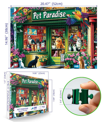 MINIWAN Pet Shop Puzzle 500 Piece Puzzles for Adults, Challenging Puzzles for Adults, Ideal for Relaxation and Family Fun Jigsaw