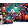 1000 Piece Jigsaw Puzzle for mature-themeds - Colorful Owls on Branch with Lanterns Whimsical Bird Art Puzzle Challenging Family Game enhanced Recycled Gift for mature-themeds Teens