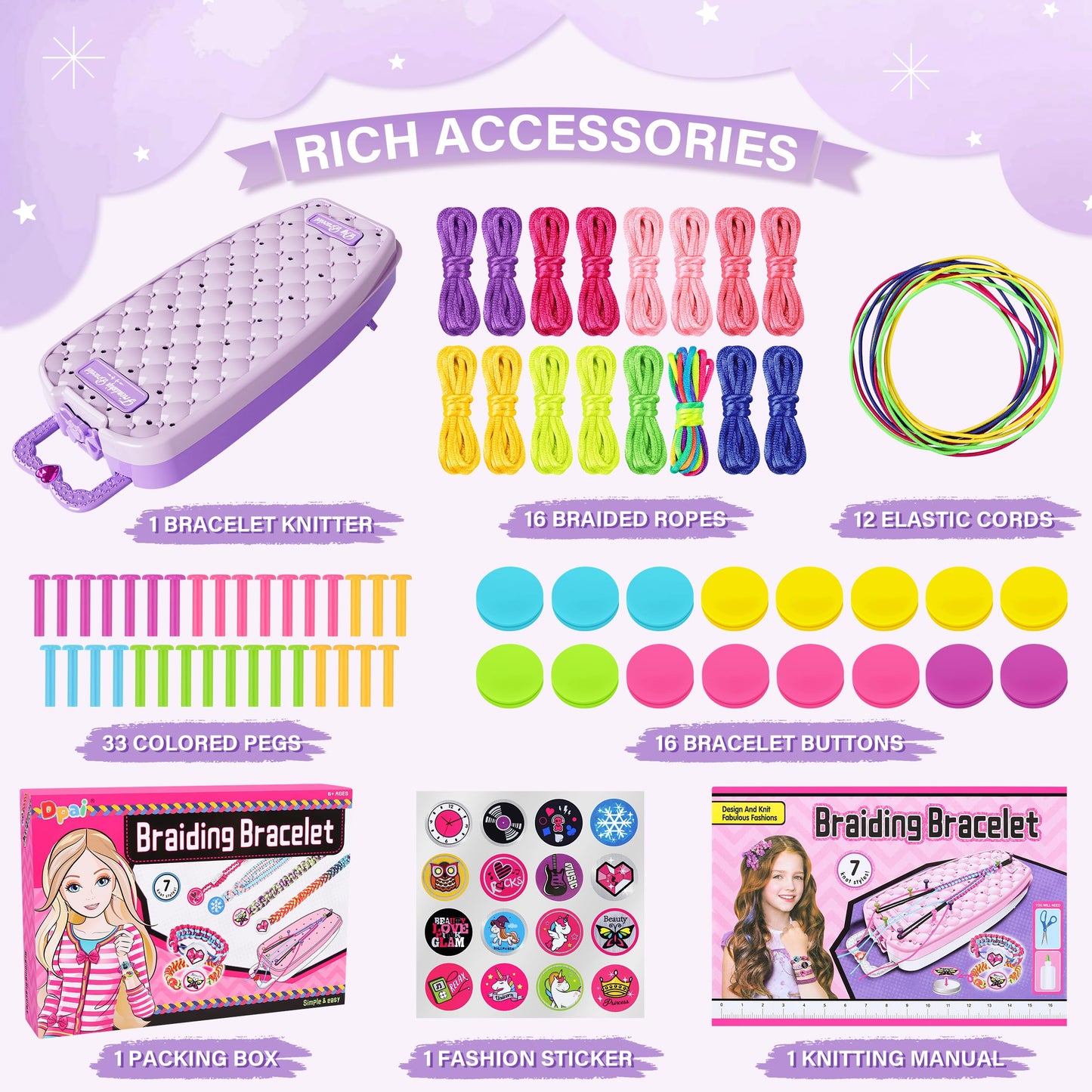Friendship Bracelet Making Kit for Girls,DIY Arts and Crafts Toys,Jewelry String Maker Kit,The Best Birthday Gifts Ideas for Gir