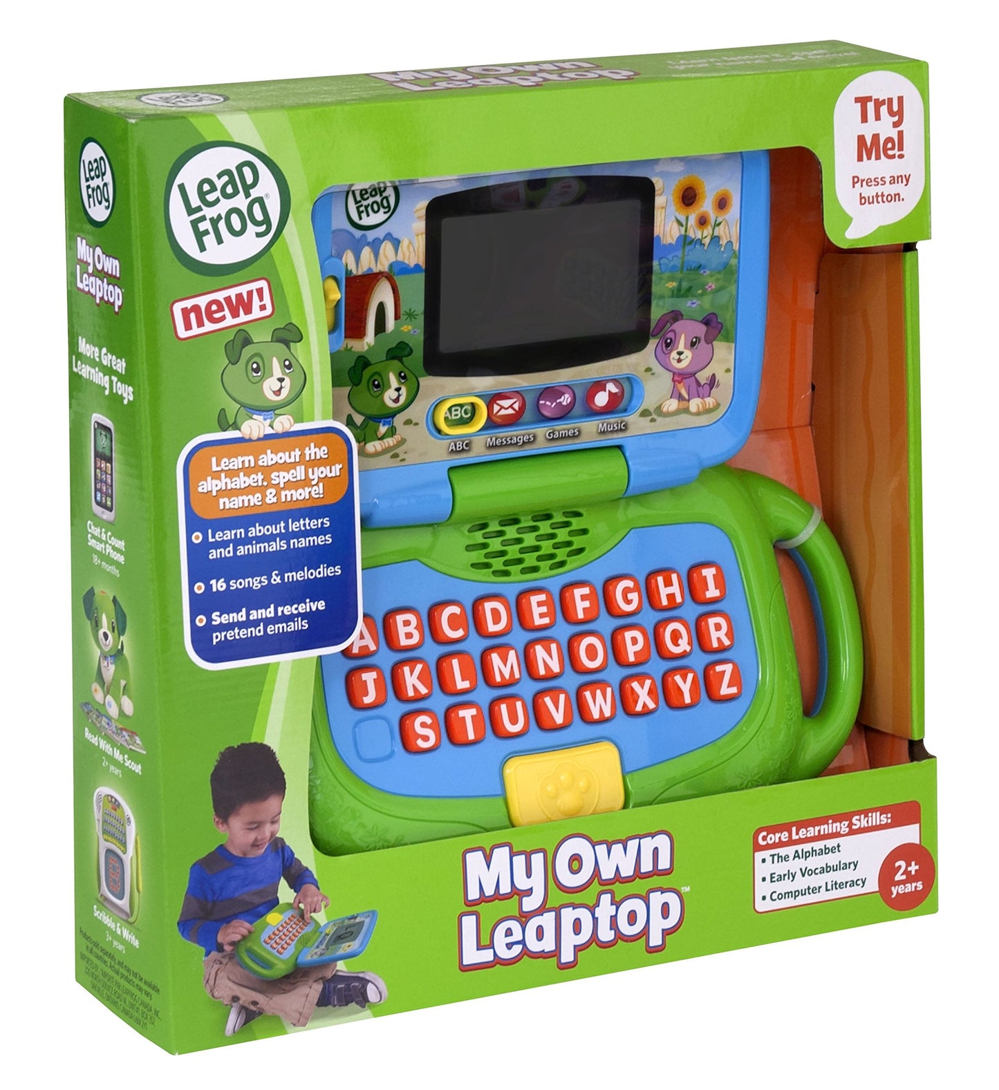 LeapFrog My Own Leaptop, Green, 2-4 Years - Interactive Learning Laptop for Kids, Educational Toy, Fun and Engaging