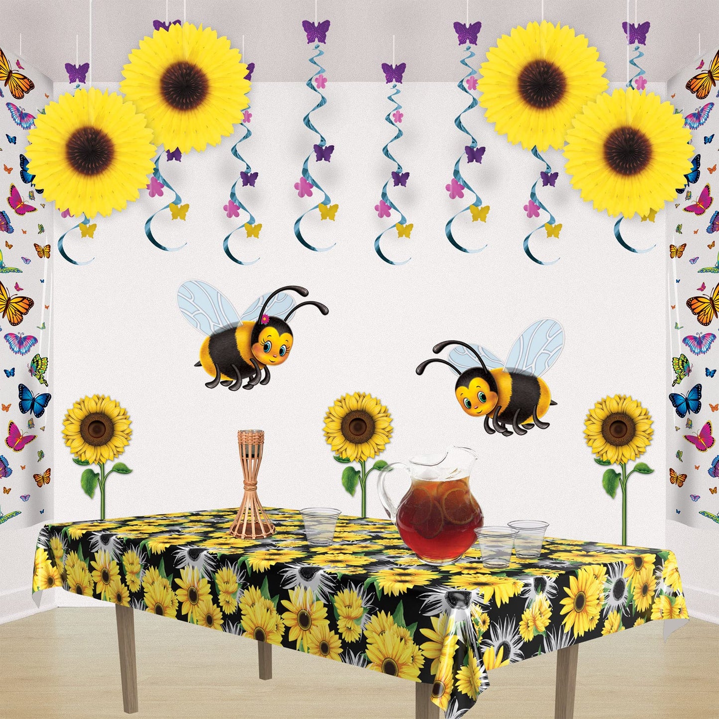 Beistle Sunflower Fan Pack of 4