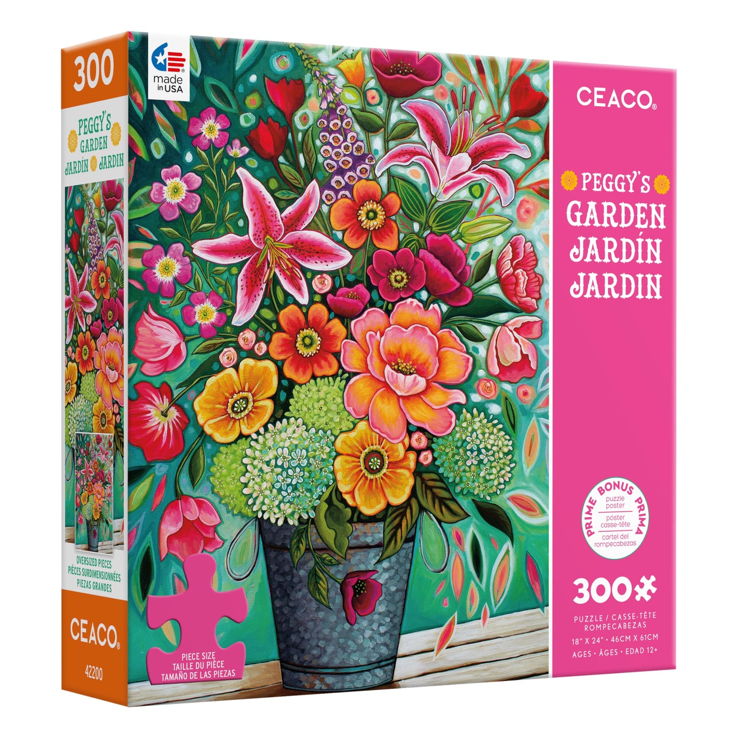 Ceaco - Peggy'S Garden - Florenza - 300 Oversized Piece Jigsaw Puzzle
