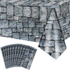 Cobblestone Tablecloth Stone Printed Table Cover Medieval Table Decoration Plastic Tablecloth Stone Brick Tablecovers For Medieval Castle Knight Themed Party Supplies, 4.3 X 7.2 Ft (10 Pieces)