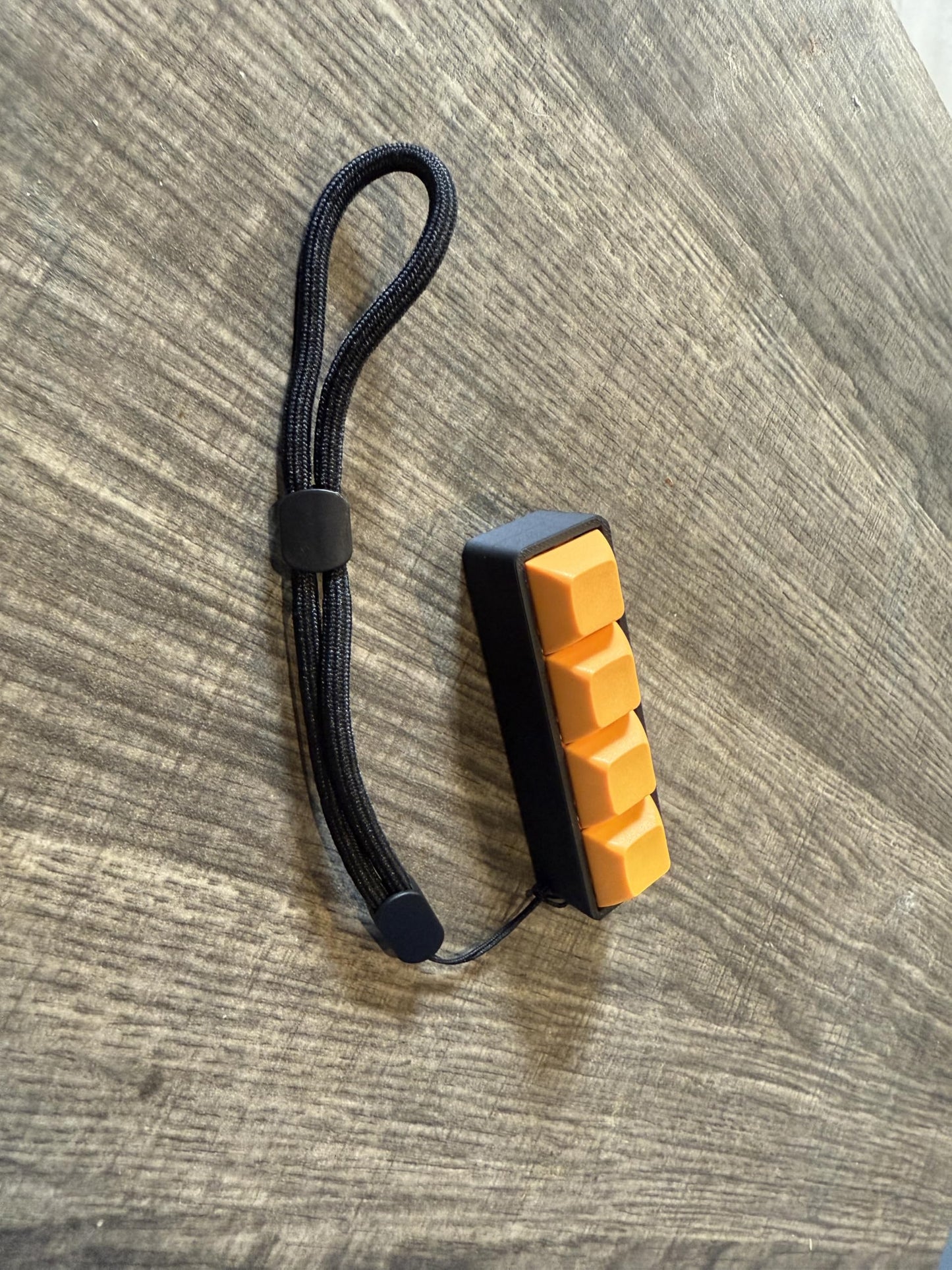 Four-Button Clicky Mechanical Switch Fidget Toy | Stim Toy, Stress Relief, Adhd (Black Base, Orange Keycaps)