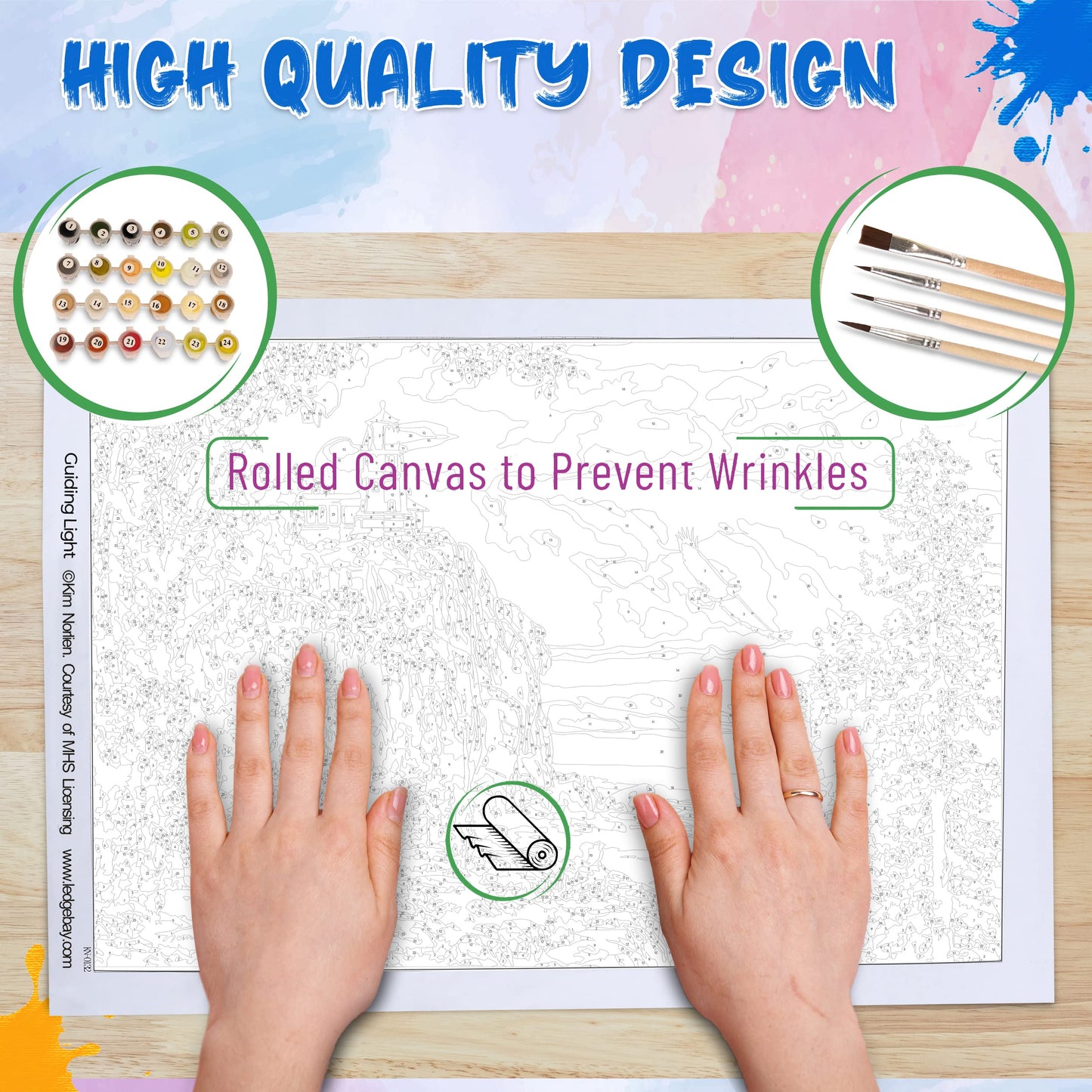 Ledgebay DIY Paint by Numbers Kit for Adults Unframed Canvas: Beginner to Advanced Paint by Numbers Kit Kits Include Acrylic Pai