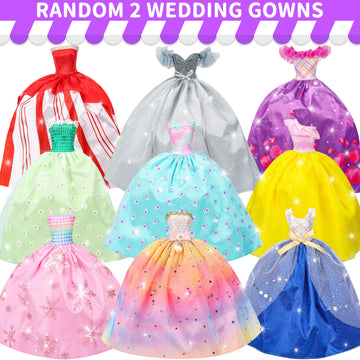 Style Shine 52 Pcs Doll Clothes And Accessories,2 Wedding Gowns 6 Fashion Dresses 2 Set Casual Outfits Top And Pant 2 Swimsuit,2