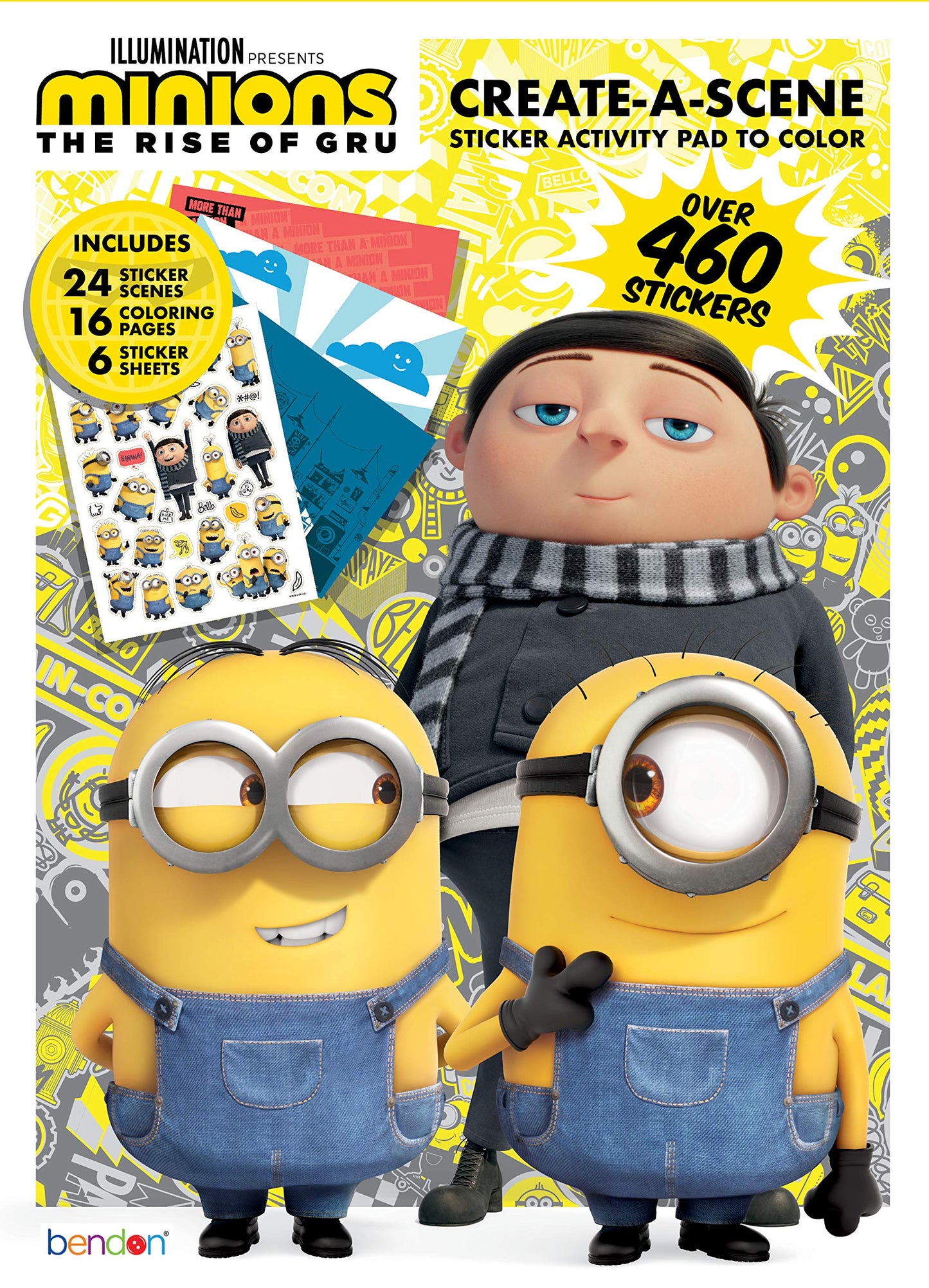 Despicable Me Minions The Rise of Gru 24-Page Create A Scene with Stickers 47655 Bendon Universal Studios DreamWorks