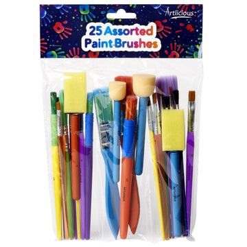 Artlicious Paint Brushes - Acrylic Paint Set and Detail Paint Brushes for Kids - Use with Craft, Watercolor, Oil, Gouache Paints