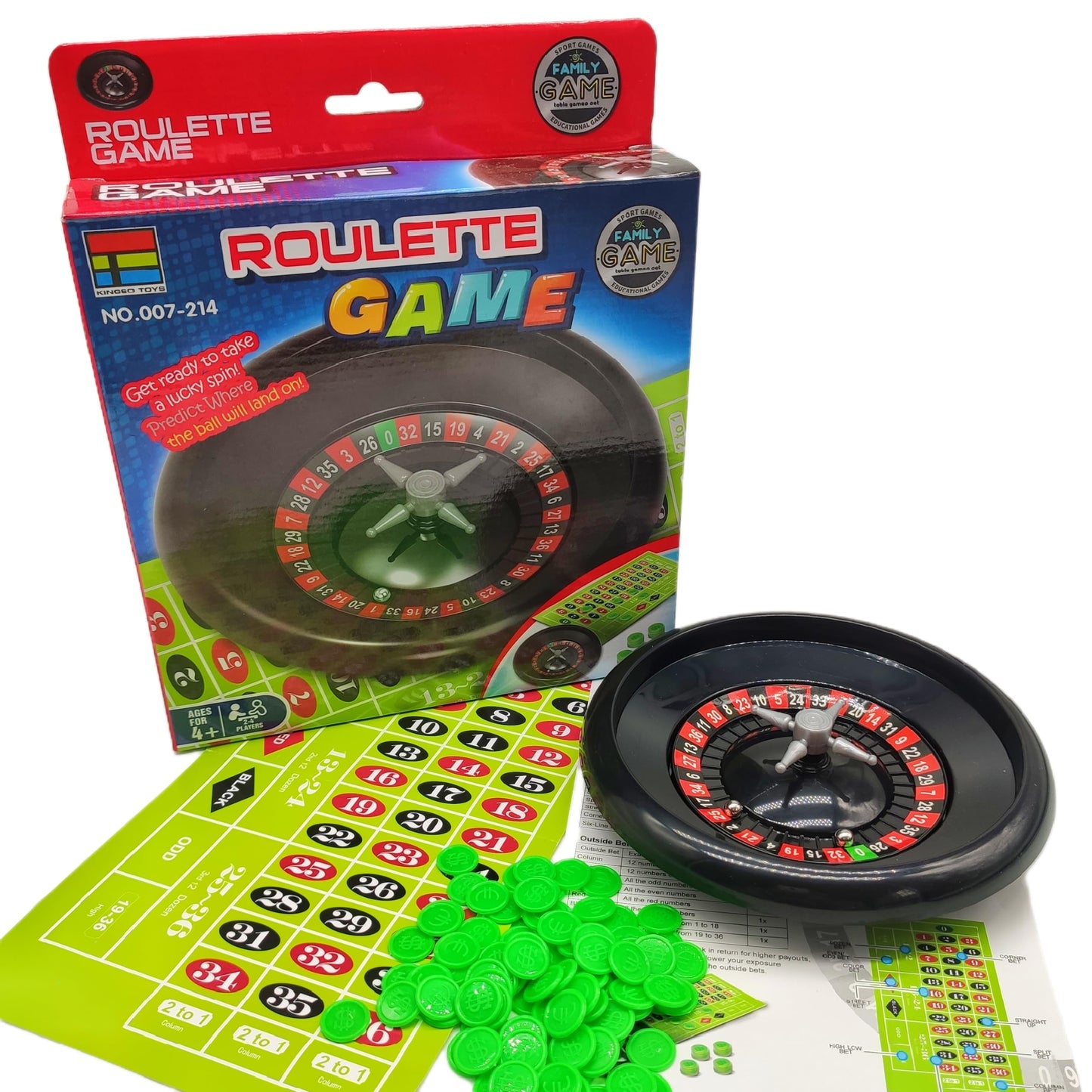 Ybgocot Roulette Wheel Game Set,Board Game For Kids 4-12,Small Size Family Game For Children