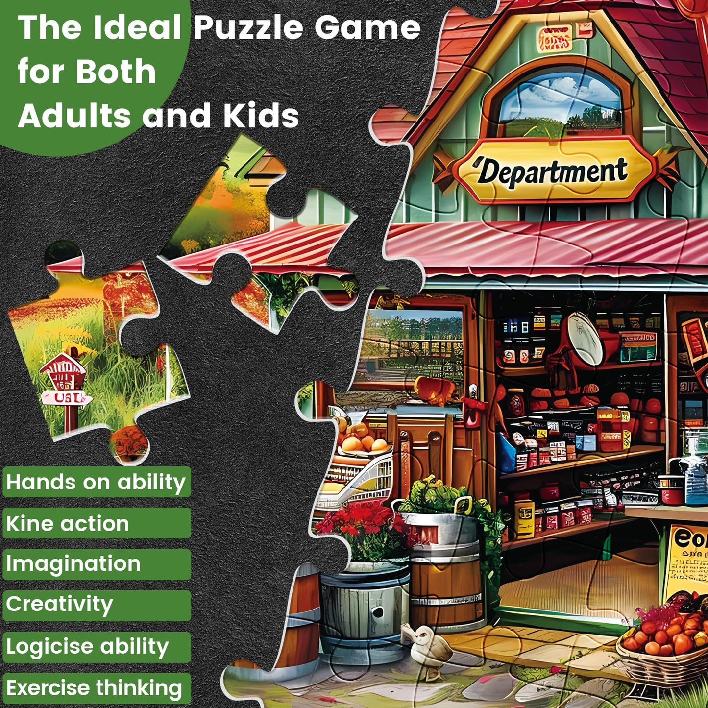 300 Piece Jigsaw Puzzle For Adults Large Piece Shop Puzzle Recycled Cardboard Paper Puzzles Coolest Difficult Puzzles For Kids Adults Elderly Perfect For Family Games 20.5 * 15In