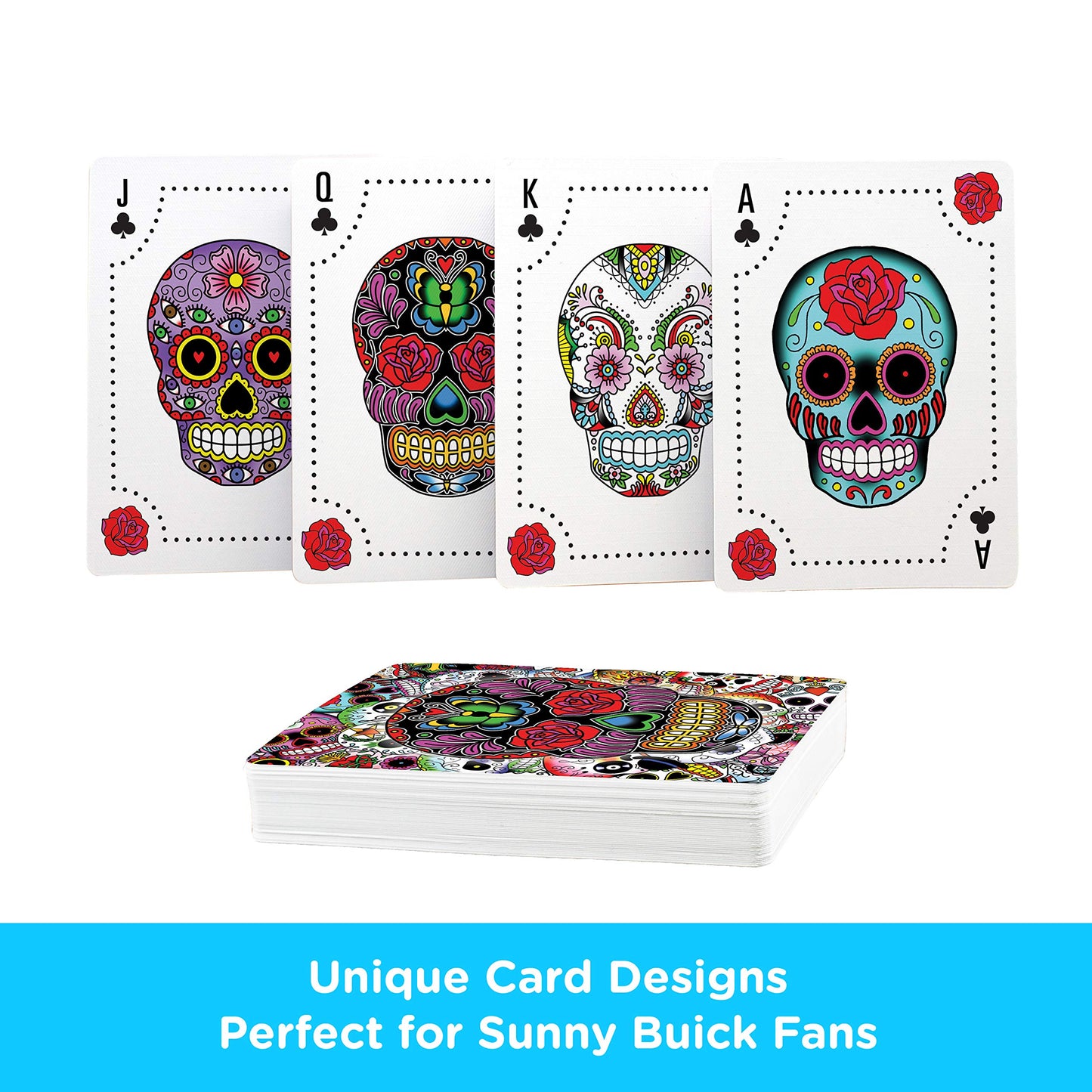 Aquarius Sugar Skulls Playing Cards - Sugar Skulls Themed Deck Of Cards For Your Favorite Card Games - Officially Licensed Sugar Skulls Merchandise & Collectibles