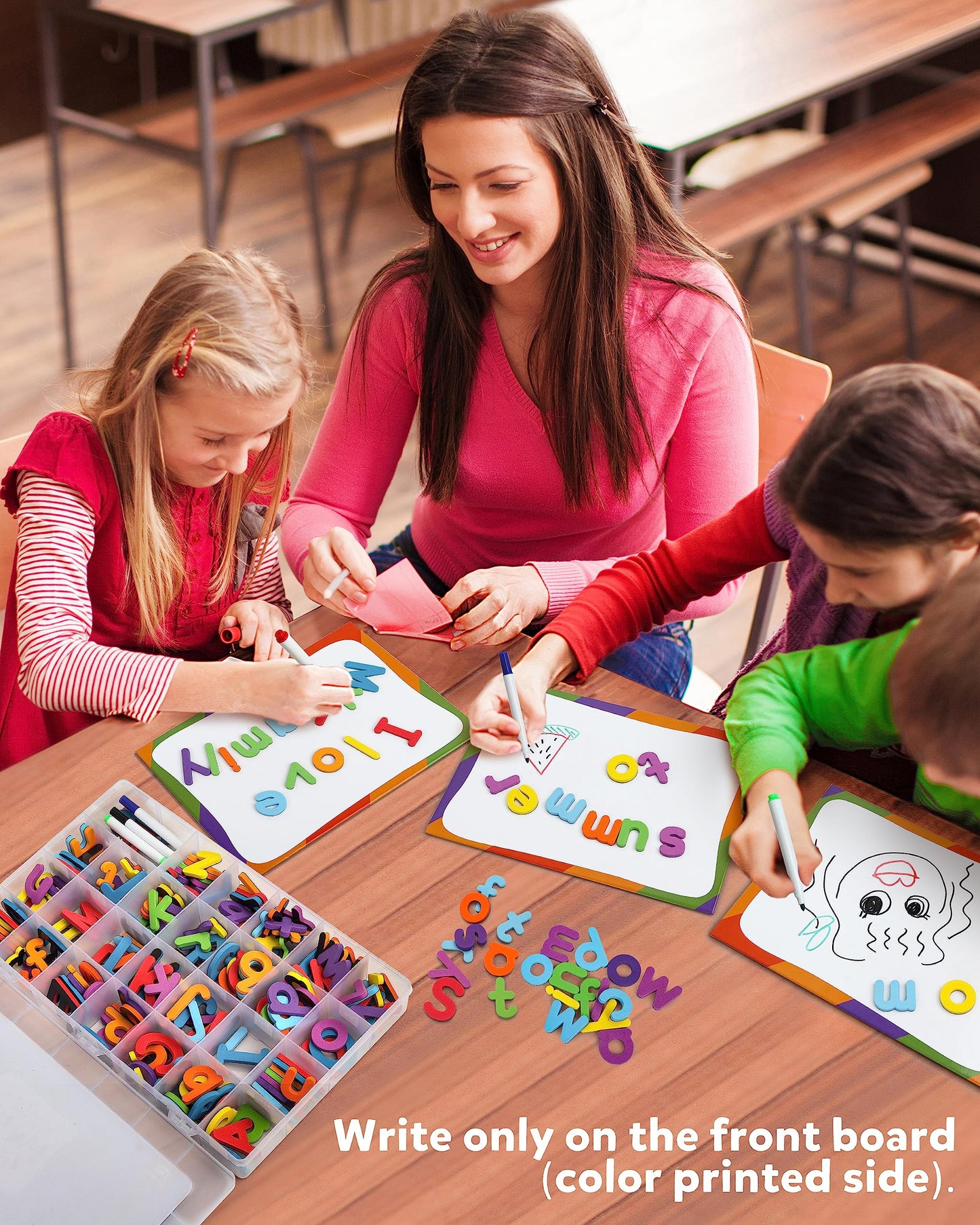 Coogam Magnetic Letters 234 Pcs, Uppercase Lowercase Foam Alphabet Abc Fridge Magnets, Educational Toy Set For Classroom Kids Learning Spelling With Magnetic Board And Storage Box