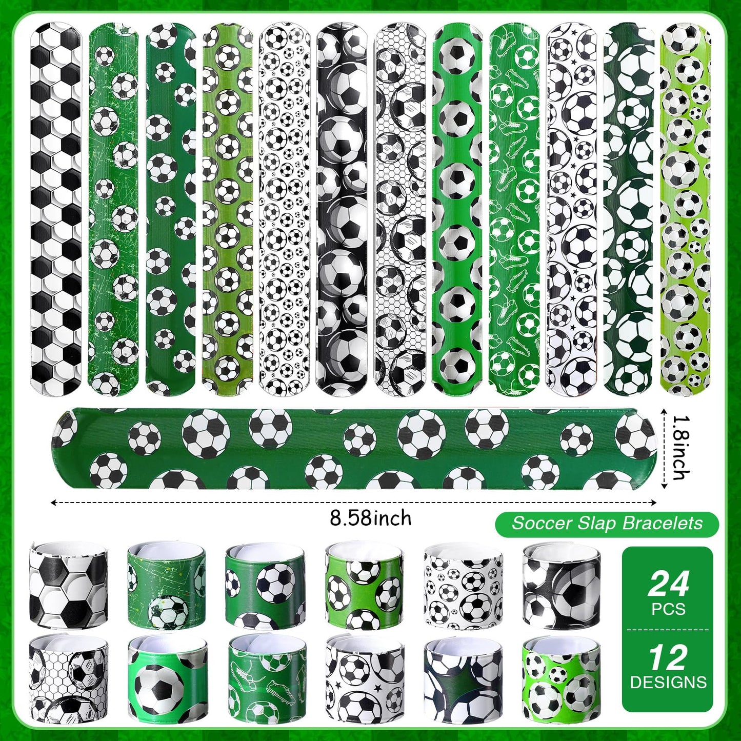 Aoriher 194 Pcs Soccer Party Favor Bulk Sport Birthday Party Gift Soccer Goodie Bag Filler Mini Soccer Ball Toy Silicone Bracele