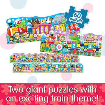The Learning Journey: Puzzle Doubles - Giant Abc & 123 Train Floor Puzzles - Large Floor Puzzles For Kids Ages 3-5 - Award Winning Toys