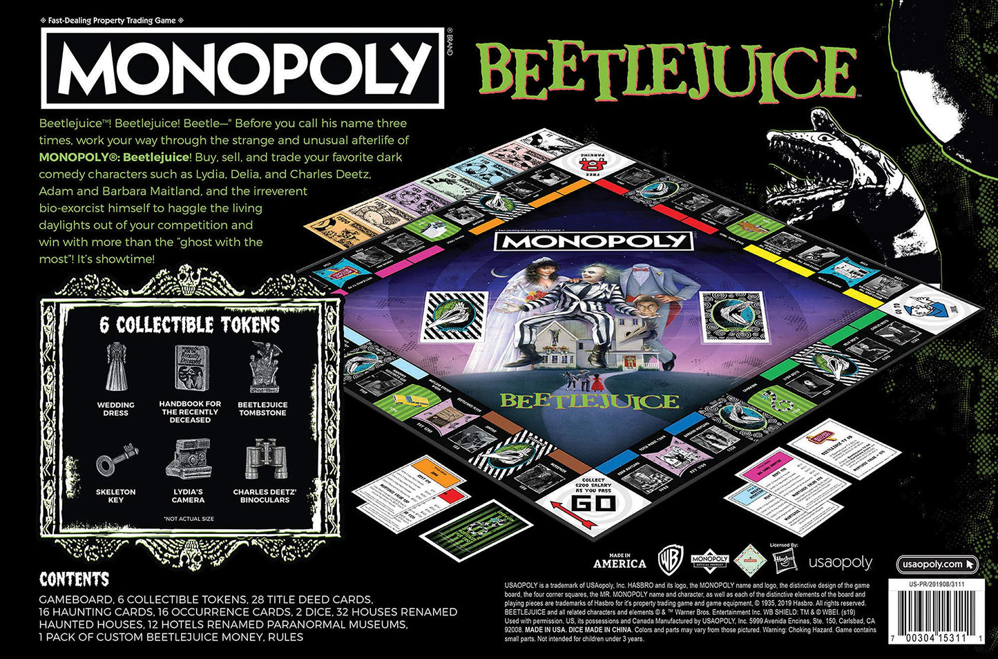Monopoly Beetlejuice Board Game | Based On The 80’S Fantasy Film Beetlejuice | Officially Licensed Beetlejuice Merchandise | Themed Classic Monopoly Game