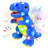 Cuteoy Light-up Singing Plush Dinosaur T-Rex 12" Cotton Musical Toy, Adjustable Volume, LED, Blue, Model CT0063