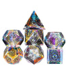 Udixi Prism Glass Dice Set 7Pcs Rainbow Glass Dnd Dice With Gift Box For Dungeons And Dragons D&D Table Games (12 Constellations