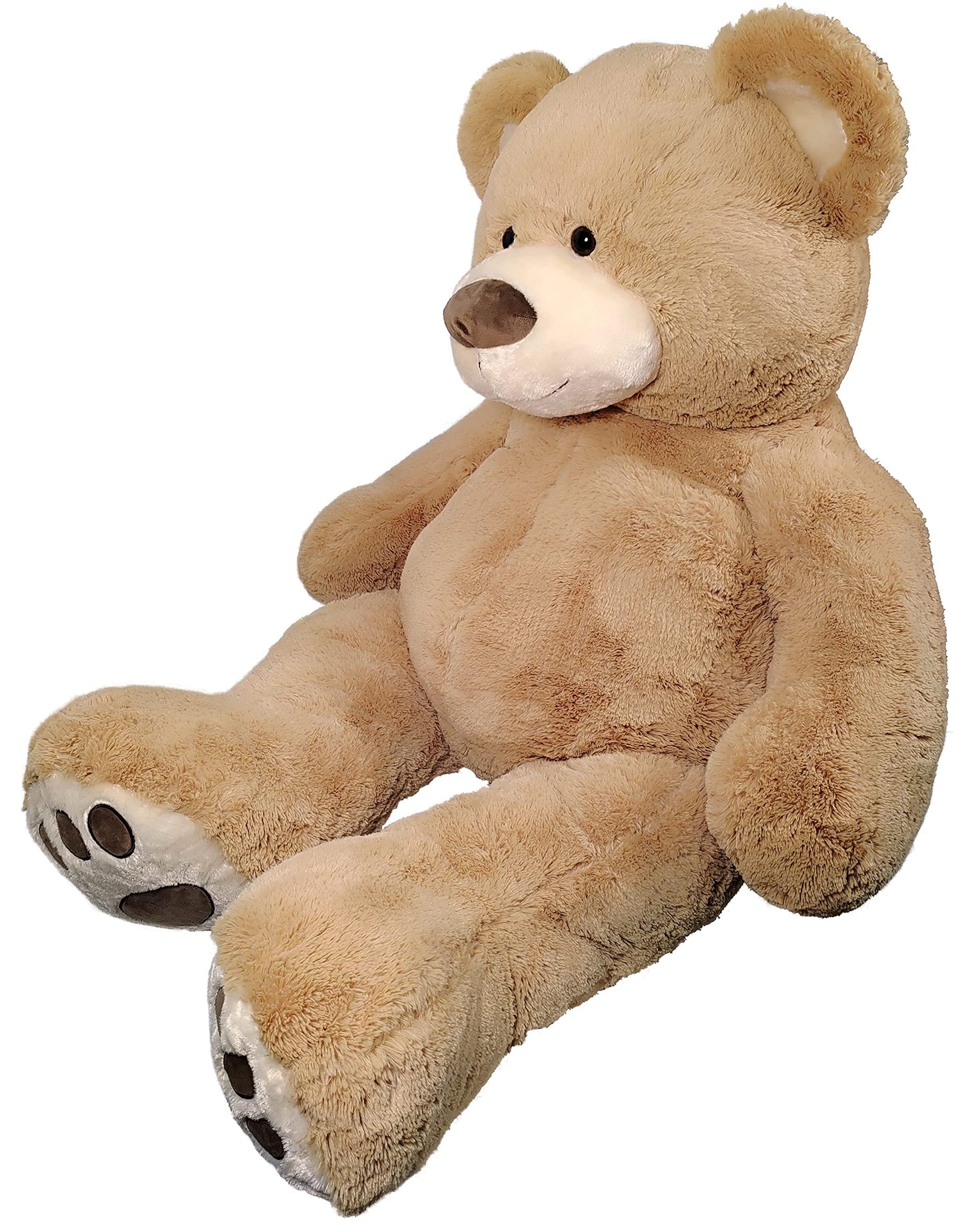 Anico Giant Plush Teddy Bear - 59" Light Brown, Embroidered Paws, Smiling Face, Polyester, Model SUVELAM