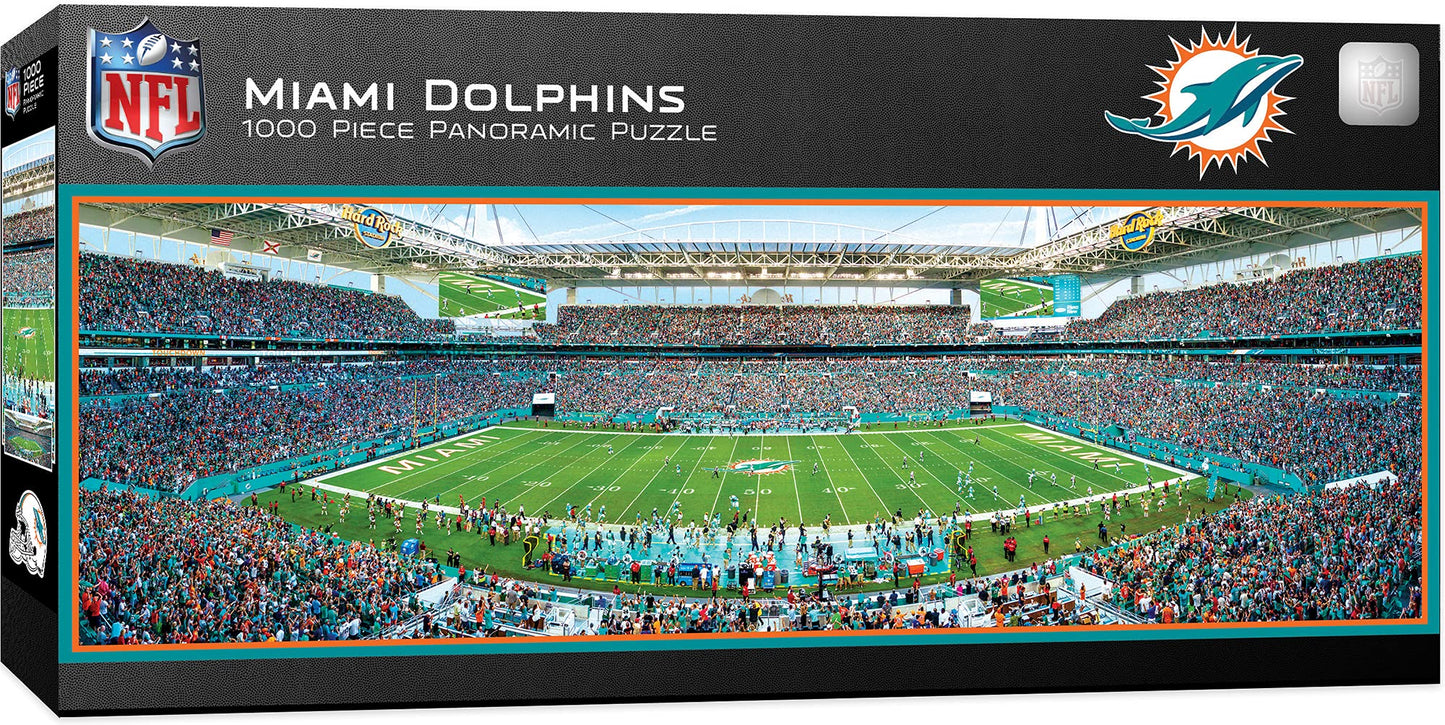 Masterpieces Nfl Miami Dolphins Stadium Panoramic Jigsaw Puzzle, 1000 Pieces, Team Color