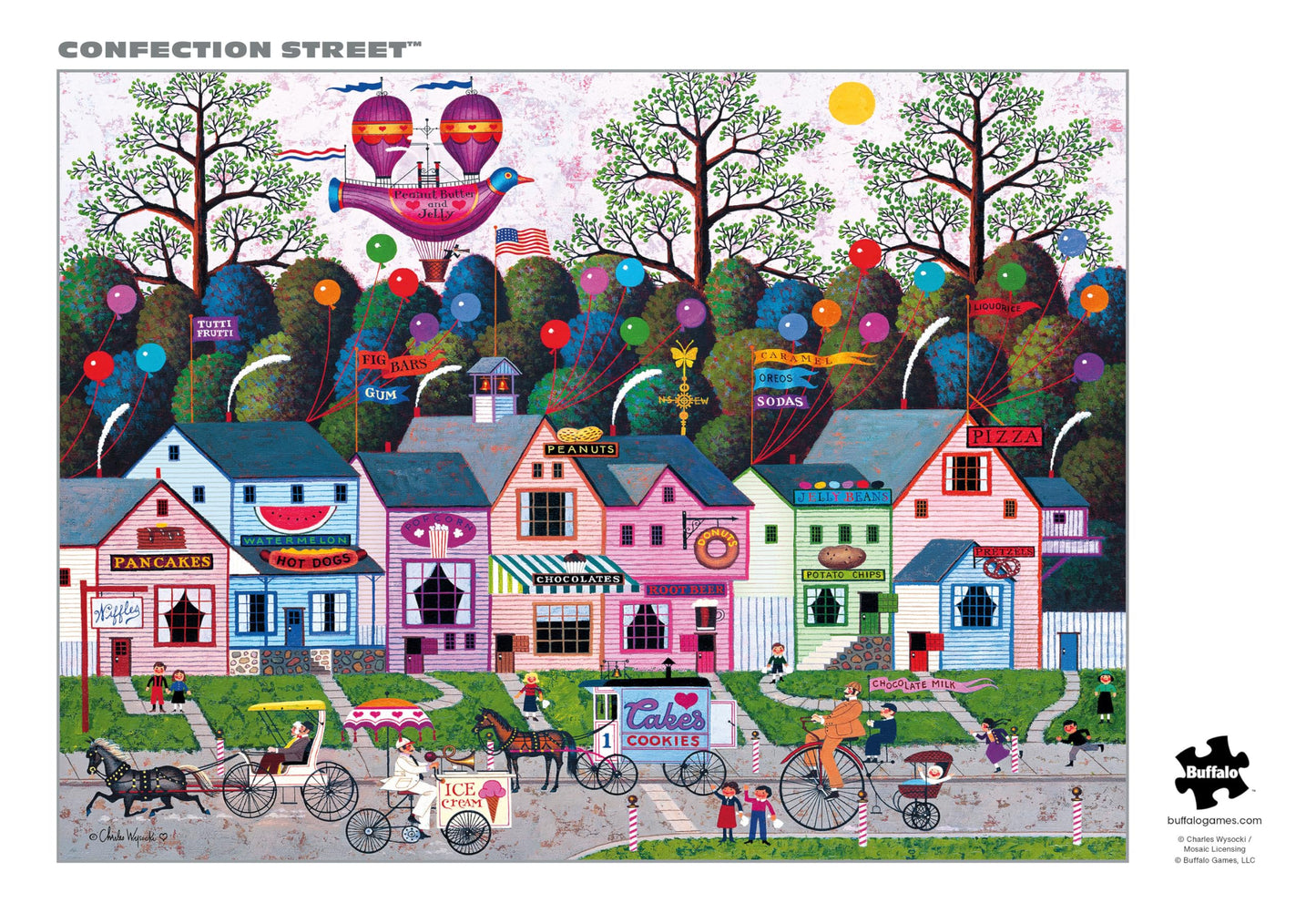 Buffalo Games 1000 Piece Jigsaw Puzzle - Silver Select Confection Street - Challenging Adult Puzzle - Finished Size 26.75 x 19.75