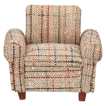 Dollhouse Sofa Armchair Upholstered, Miniature Living Room Furniture Chair, Fabric, Accessories For 6 Inch Dolls, 1/12 Scale (Be