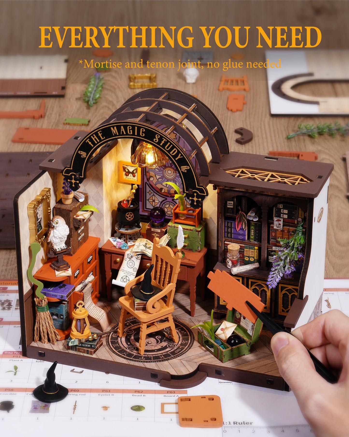 Rowood Miniature House Kit,Diy Miniature Dollhouse Kits For Adults,Mini House Craft Kits For Women With Led,Christmas Birthday G